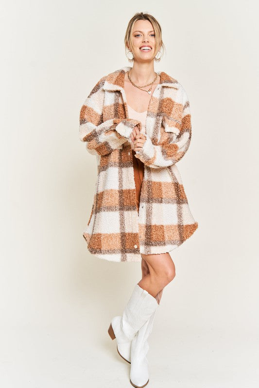 PLUS - Plaid Teddy Jacket
