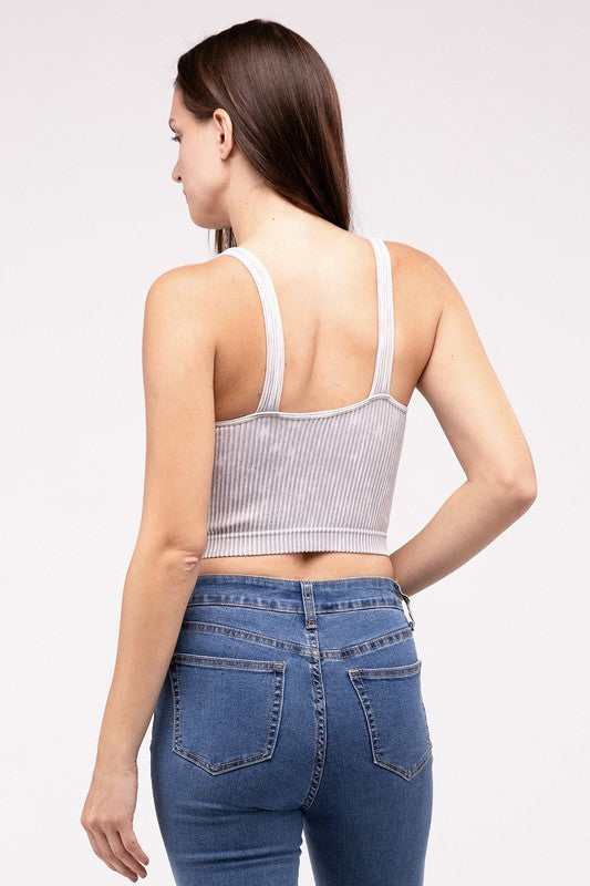 Cropped V-Neck Tank Top
