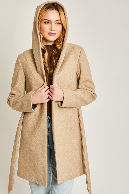 Belted Hoodie Coat