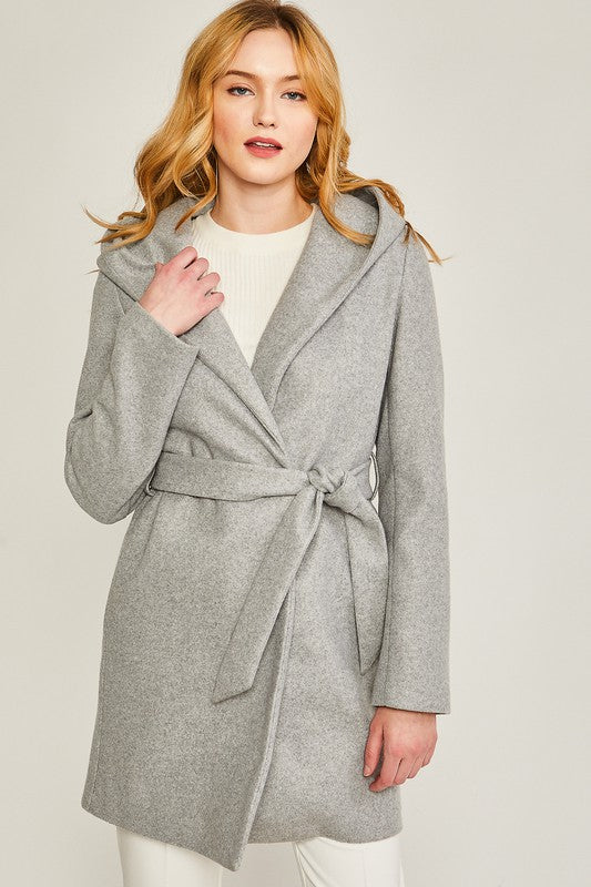 Belted Hoodie Coat