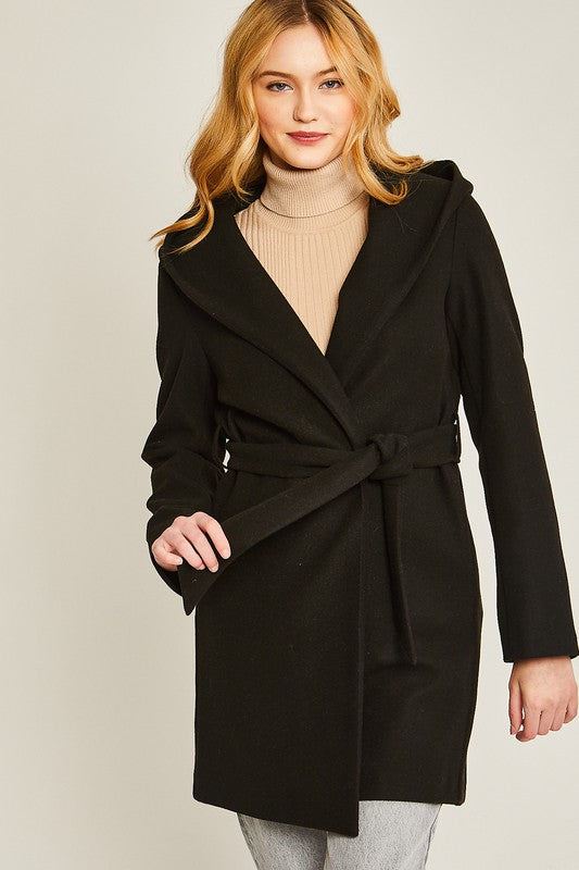 Belted Hoodie Coat