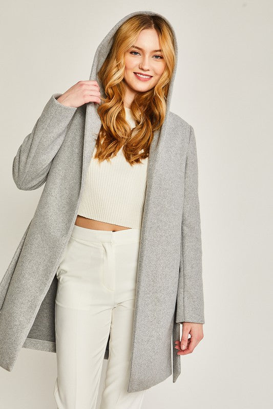 Belted Hoodie Coat