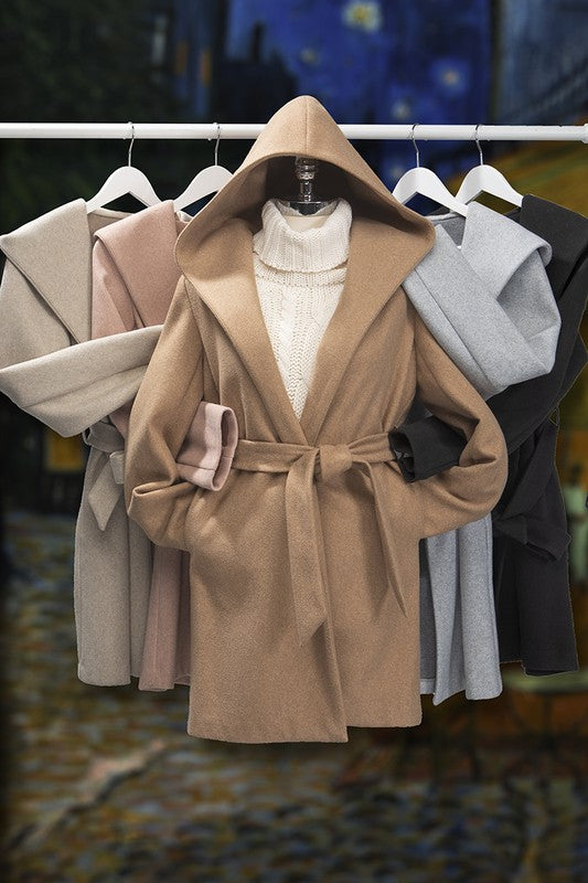 Belted Hoodie Coat