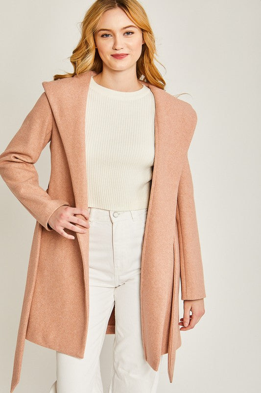 Belted Hoodie Coat
