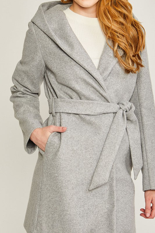 Belted Hoodie Coat