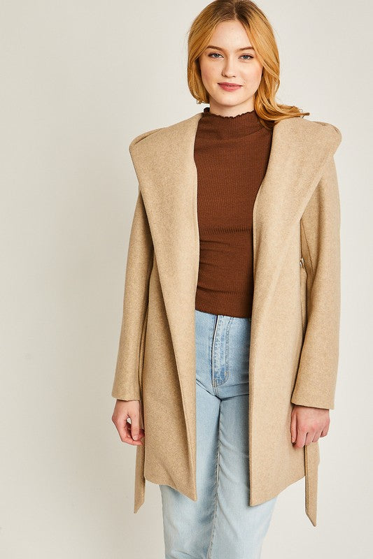 Belted Hoodie Coat