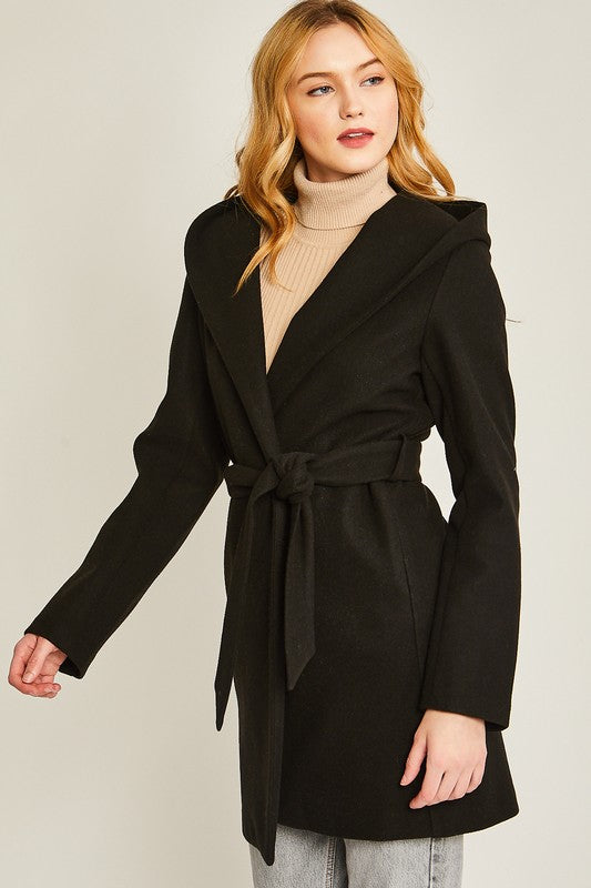Belted Hoodie Coat