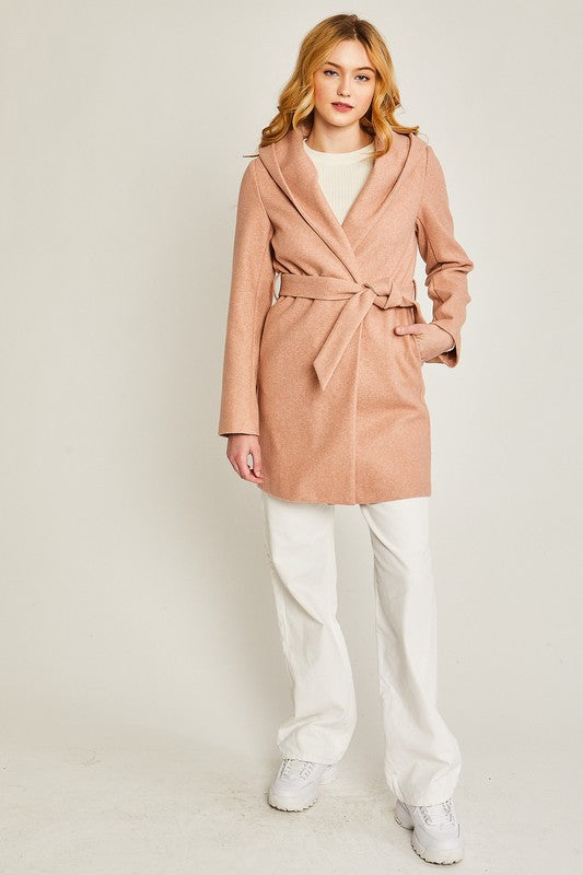 Belted Hoodie Coat