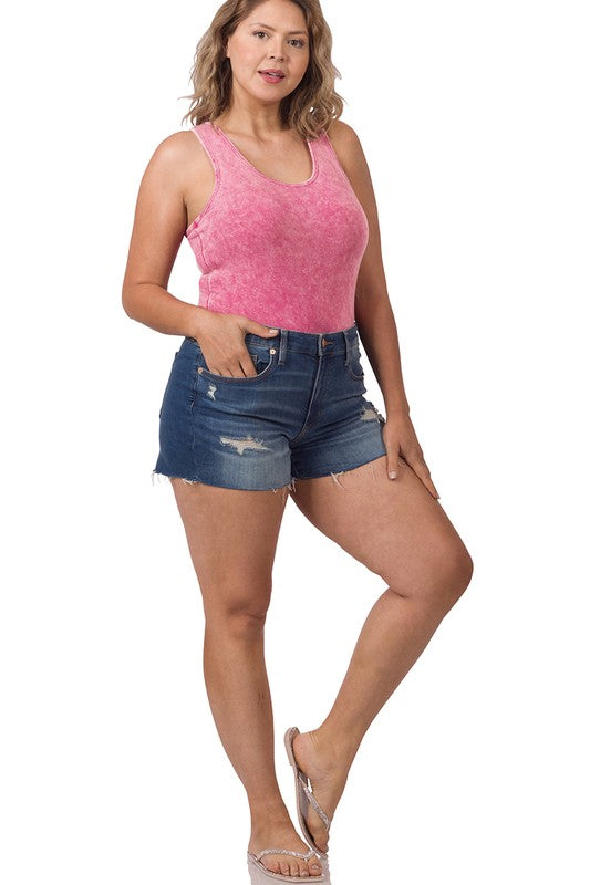 PLUS - ACID WASH BODYSUIT