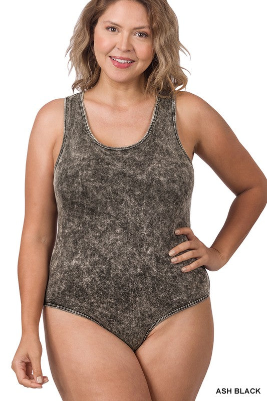 PLUS - ACID WASH BODYSUIT