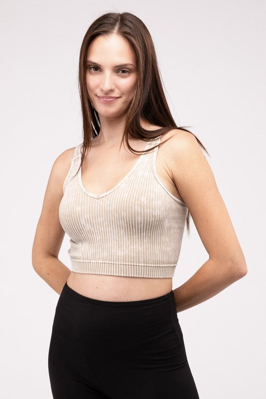 Cropped V-Neck Tank Top