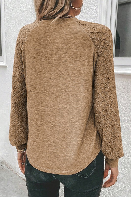 Lace Raglan Sleeve Top