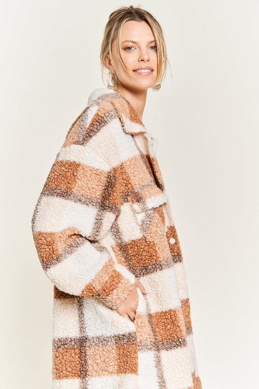 PLUS - Plaid Teddy Jacket