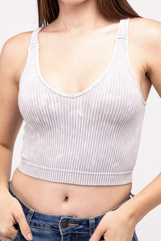Cropped V-Neck Tank Top