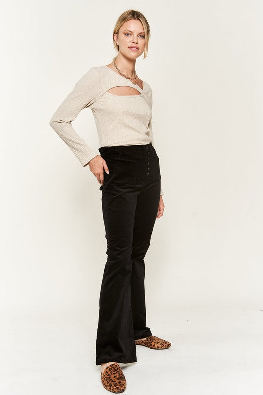 Flare Leg Corduroy Pants