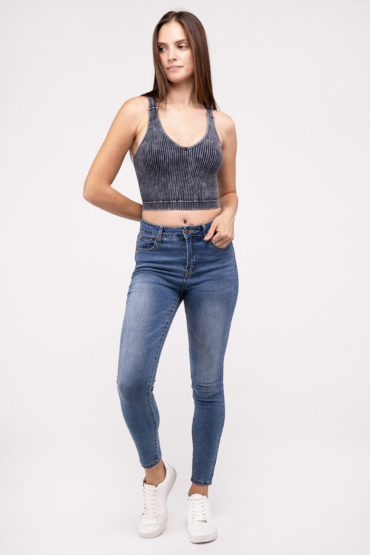 Cropped V-Neck Tank Top