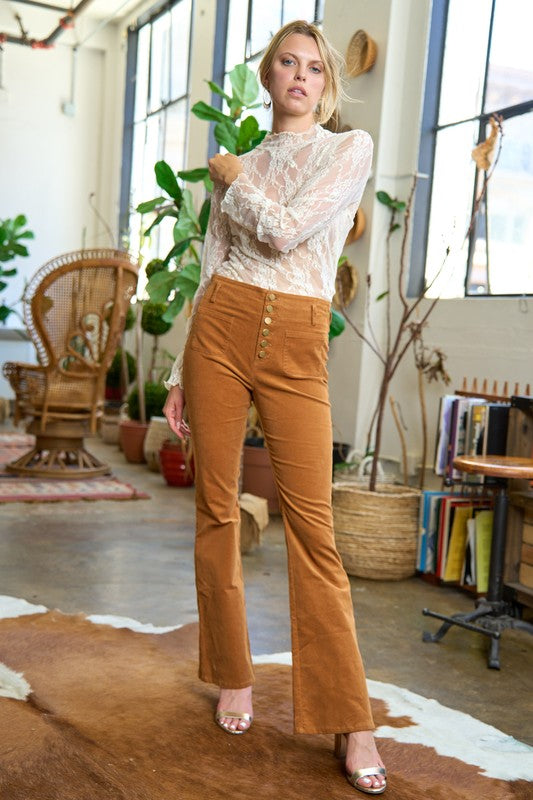 Flare Leg Corduroy Pants