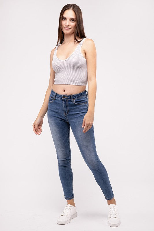 Cropped V-Neck Tank Top