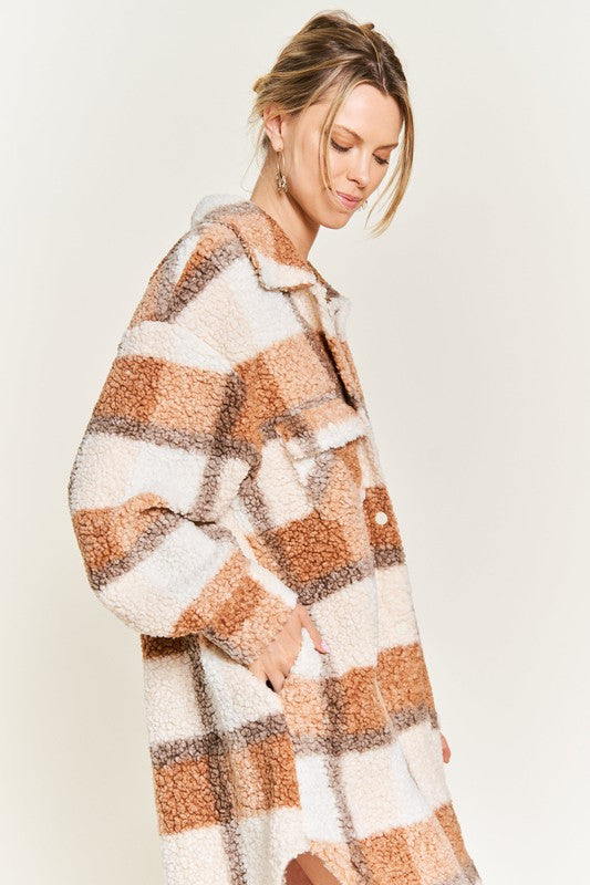 PLUS - Plaid Teddy Jacket