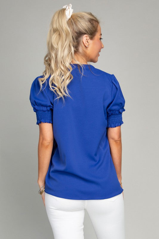 Blue Collar Puff Sleeve Top