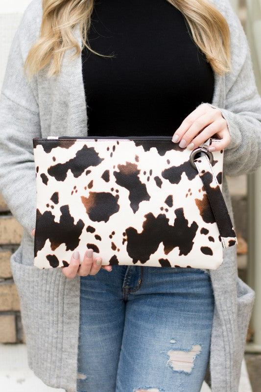 Cow Print Oversized Clutch