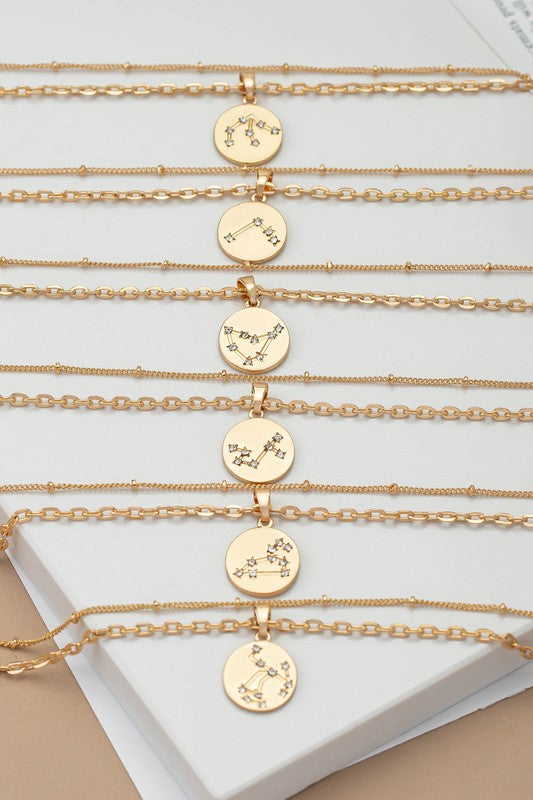 Double Chain Zodiac Sign Necklace