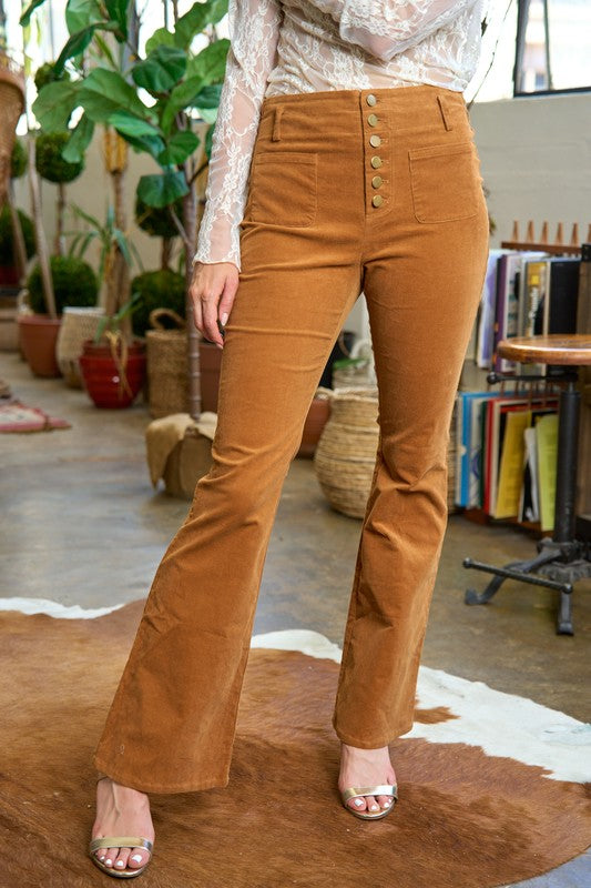 Flare Leg Corduroy Pants