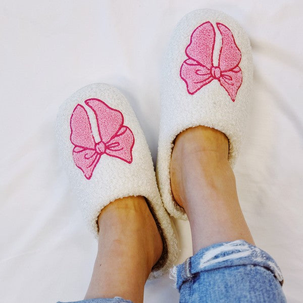 Lounge Bow Cozy Slippers