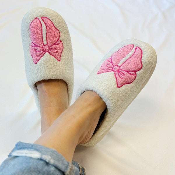 Lounge Bow Cozy Slippers