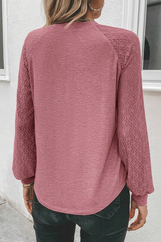 Lace Raglan Sleeve Top