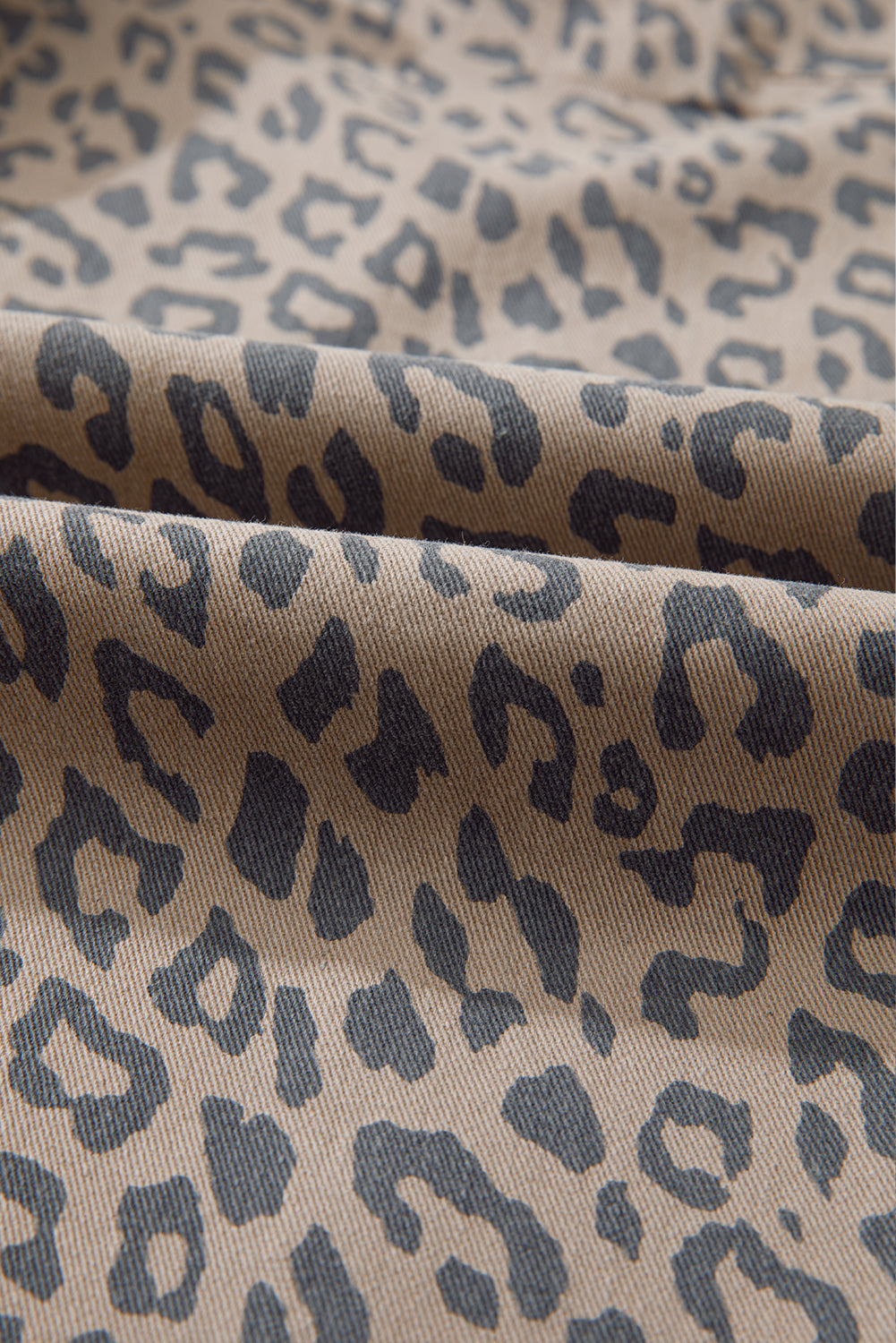 Leopard Print Drawstring Barrel Jeans