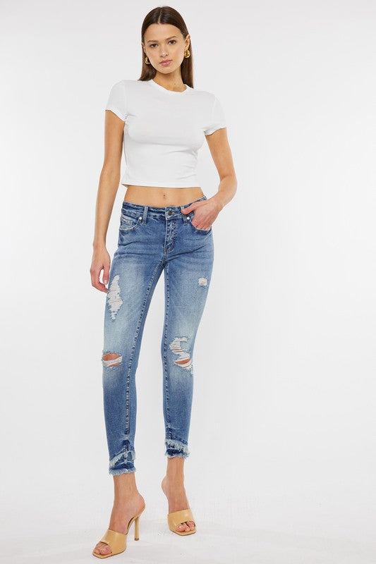 Kan Can - Mid Rise Ankle Skinny Jeans