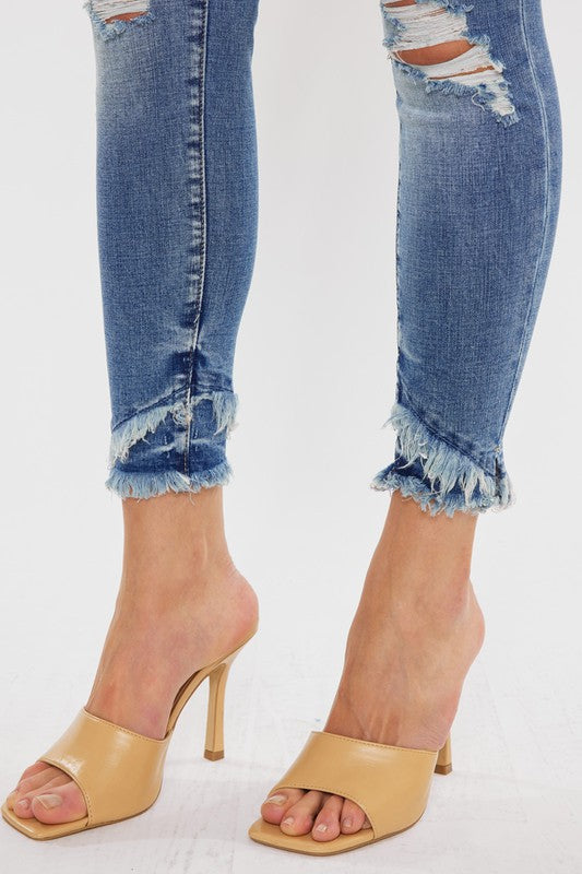 Kan Can - Mid Rise Ankle Skinny Jeans